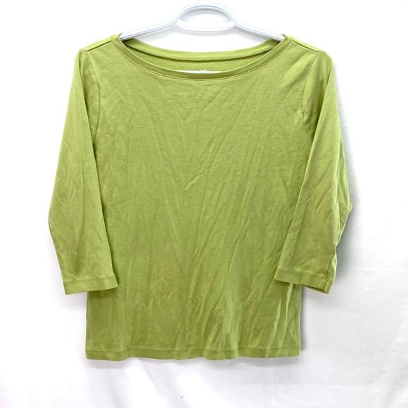Vintage Talbots Women's Three-Quarter Sleeve Top Green - Size S - Picture 1 of 5